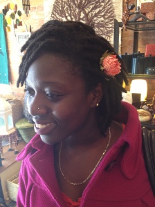 Abena rocking her new lotus hairpin 